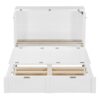 Full Size Murphy Bed With Drawer And A Set Of Sockets & USB Ports, Pulley Structure Design - White - Image 11