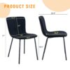 Luxury Minimalist Chairs (Set of 4) High Quality Dining Chairs With Metal Legs And - Black - Image 3
