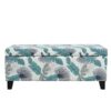 Charming Floral Storage Ottoman With Upholstered Fabric And Wood Frame - Flower - Image 4