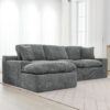 Cloud Sectional Sofa Upholstered Sofa Couch With Double-Layer Cushion And Side Pockets, Free Combined Sectional Sofa Full Compressed Sofa For Living Room - Gray - Image 12