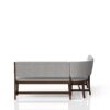 Curved Dining Bench Mid Century Modern Upholstered Curved Bench - Beige - Image 5