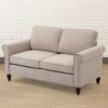 2 Seater Loveseat Sofa, Mid-Century Modern Couches For Living Room, Button Tufted Sofa - Light Beige - Image 5
