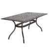 Celestine - Outdoor Cast Aluminum Dining Table With Floral Lattice Design And Umbrella Holder - Bronze - Image 6