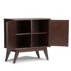 Draper - Mid Century Low Storage Cabinet - Medium Auburn Brown - Image 2
