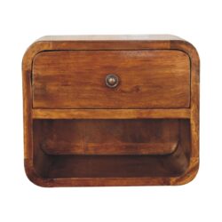 Mini Curve Floating Nightstand - Chestnut