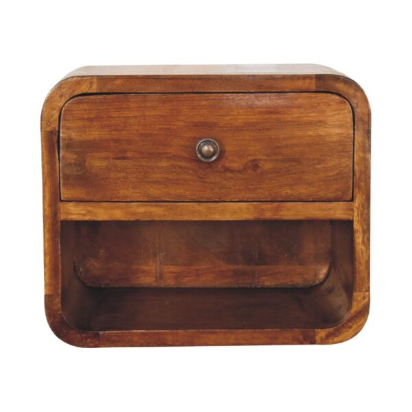 Mini Curve Floating Nightstand - Chestnut