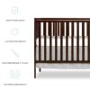 Crib 5 In 1 Convertible, Converts From Baby Crib To Toddler Bed, Fits Standard Full Size Crib Mattress - Espresso - Image 2