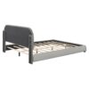Queen Size Upholstered Platform Bed Frame And Stylish Curve Shaped Design - Gray - Image 8