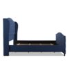 Marcella - King Upholstered Shelter Headboard Bed Set - Dark Sapphire Blue - Image 2
