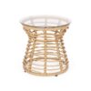 San Pedro - Boho Style Side Table With Tempered Glass Top - Light Brown Rattan - Image 9