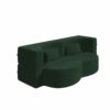 Modern Floor Sofa With 2 Pillows, Convertible Teddy Fabric Foam Filled Sleeper Sofa Bed, Full Size Folding Mattress For Living Room Guest Bed, Playroom, No Assembly Required - Green - Image 9