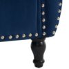 Velvet Multifunctional Storage Ottoman Bench With Pillow - Navy Blue - Image 6