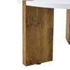 Minimalist Circular Coffee Table With Embedded Leg Design - White / Wood - Image 7