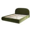 Archie - Queen Puffy Grounded Upholstered Platform Bed - Olive Green - Image 3