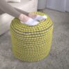 River - Handcrafted Cylindrical Pouf Water Resistant - Green - Image 2