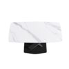 63" Modern Artificial Stone Dining Table, 6 People - White / Black - Image 11