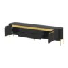 TV Stand For TVs Up To 80", TV Cabinet With 4 Drawers And 2 Spacious Cabinets, 5 Metal Legs For Living Room - Black - Image 10