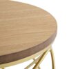 Contemporary Golden Side Table With Top And Metal Frame - Natural / Gold - Image 15