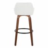 Daniella - Contemporary Fixed Height Barstool With Swivel And Round Footrest (Set of 2) - Walnut / White - Image 5