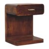 T Bar Rounded Bedside Table - Dark Brown - Image 2