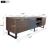 Modern TV With 3 Cabinets & Open Shelves, Color-Matching Media Console Table For Tvs Up To 80'', Entertainment Center With Drop Down Door For Living Room - Dark Brown - Image 9