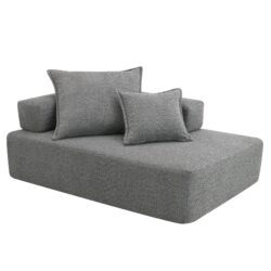 Lounge Frame For Oversized Modular U Shaped Sectional Floor Couch Convertible Compressed Couch, Spacious Foam Filled Sofa - Gray