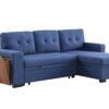 3 Piece Upholstered Sleeper Sofa - Blue - Image 18