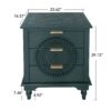 Hollow Carved 3 Drawer Dresser With Metal Handles, Storage Chest For Living Room Or Bedroom - Blackish Green - Image 3