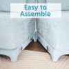 3 Seater Chenille Sofa With Movable Ottomans High Resilience Sponge Easy Install - Sky Blue - Image 9
