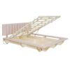 Queen Size Upholstered Hydrualic Platform Floating Bed With LED Light And USB Port - Pink - Image 2