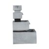 Decorative 4 Tier Block Fountain With Light, For Indoor And Outdoor - Black / Gray - Image 3