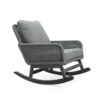 Contemporary Minimalist Wicker Rocking Chair & Soft Polyester Cushions And Durable Wooden Frame (Set of 2) - Gray - Image 6