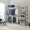 Fiona - Freestanding 3 Tower System Walk In Closet With 7 Shelf Wood And Metal Frame - White - Image 2