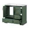 Traditional Bathroom Vanity With Resin Sink Combo Set, Bathroom Cabinet With Two Doors And Four Drawers - Green - Image 14