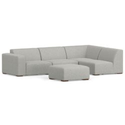 Rex - Right Sectional Sofa And Ottoman - Gray