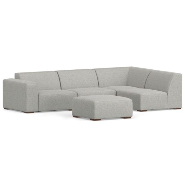 Rex - Right Sectional Sofa And Ottoman - Gray