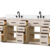 Bathroom Vanity With Double Sink, Modern Bathroom Vanity Set With Soft-Close Cabinet And 9 Drawers, Solid Wood Bathroom Storage Cabinet With Countertop And Backsplash - Light Oak - Image 3