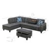 Alger - 98" Wide Left Hand Facing Sofa & Chaise With Ottoman - Dark Gray - Image 3