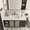 Elegant Marble Vanity Top, 43" Bathroom Vanity With Undermount Sink Sintered Stone, Bianco Carrara Venato - White - Image 16