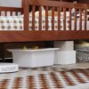 Twin Size Bed With Headboard Storage Rack, 2 Under Bed Drawers, 3 - Side Guardrails For Safety And Security - Walnut - Image 22