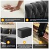 3 In 1 Pull Out Sofa Bed, Convertible Sleeper Sofa Bed, King Size Sofa Bed, Chaise Lounge, Velvet T3 Seater Sofa With Movable Ottoman, Tufted Design - Gray - Image 10