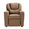 Kids Recliner Chair, Kids Upholstered Couch With Two Cup Holder, Footrest, Backrest, Toddlers Recliner With Headrest And Footrest - Black - Image 6