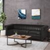 3 Seater Contemporary Design Sofa - Black - Image 5