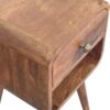 Mini Curved Bedside Table With Lower Slot - Caramel - Image 5