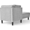 Mid-Century Modern Linen Corner Lounge Chair, Upholstered Indoor Chaise Lounge, Sleeper Sofa - Gray - Image 3