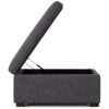 Gabbie - Square Coffee Table Storage Ottoman - Gray - Image 2