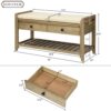 Shoe Rack With Cushioned Seat And Drawers Multipurpose Entryway Storage Bench Wash - Gray Wash - Image 7