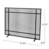 Markus - Modern Single Panel Iron Firescreen Black Brushed Silver - Image 2