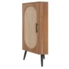 Corner Cabinet, Rattan Door, Freestanding Corner Tables For Small Spaces, Corner Shelf Stand For Living Room, Kitchen, Bathroom, Bedroom - Walnut - Image 7