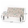 Contemporary Loveseat With Upholstered Fabric And Birch Wood Legs - White / Multi - Image 3
